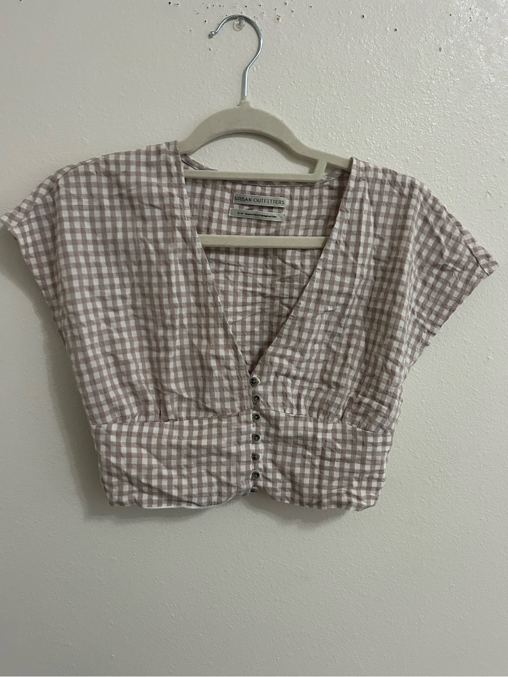 Urban Outfitters gingham button crop top